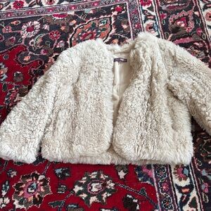 Real Lamb Fur Cream Teddy Jacket from NYC’s Glamourpuss Boutique